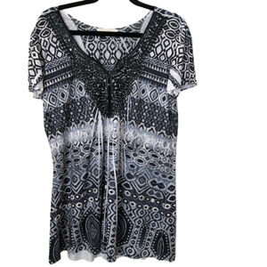 G Collection Embellished V-Neck Tunic